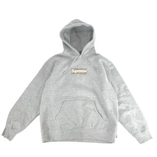 バーバリー(BURBERRY)の【値下げ中】BURBERRY バーバリー パーカー Supreme シュプリーム コラボ 22SS Box Logo Hooded Sweatshirt プルオーバー 裏起毛 服 M グレー ベージュ コットン  ポリエステル   メンズ 定番 美品【中古品】(シャツ)