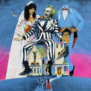 ビートルジュース ムービーTシャツ ティム・バートン L ブラック 映画