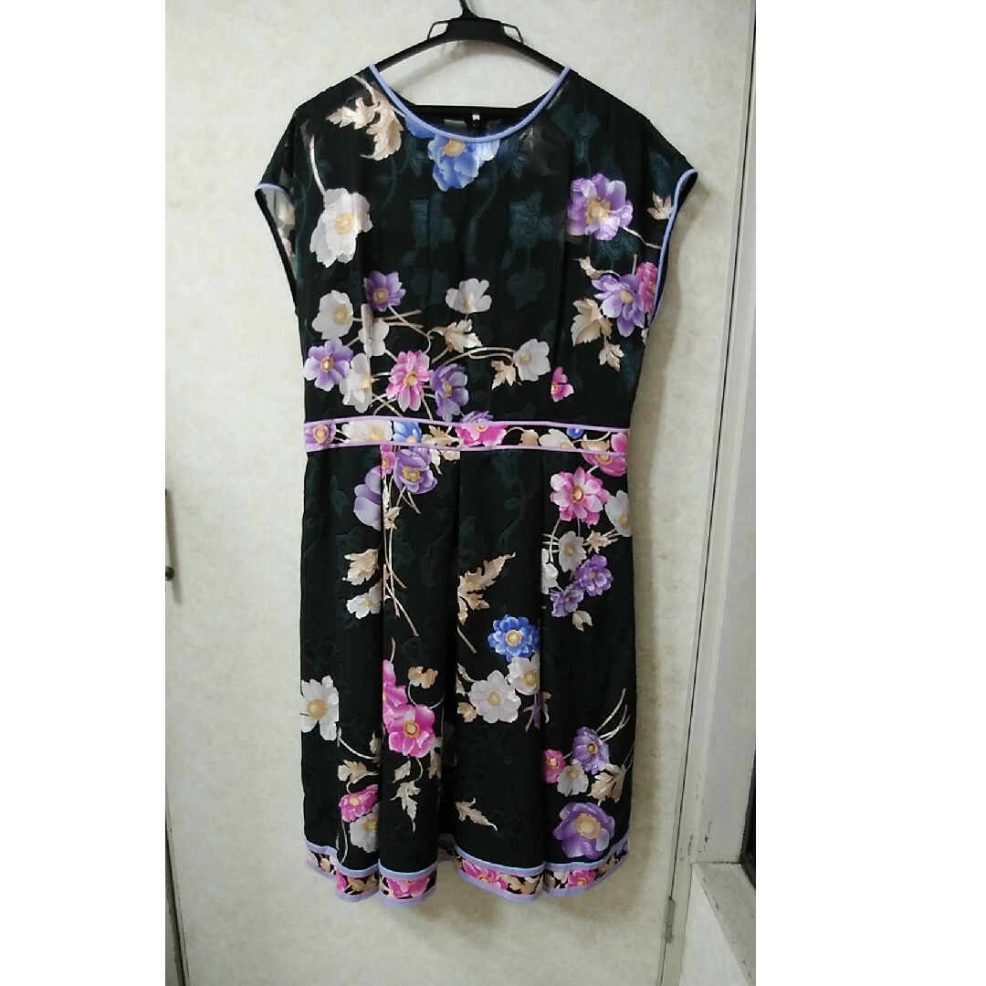 LEONARD - レオナールお花柄シフォンワンピース42サイズ新品未使用タグ