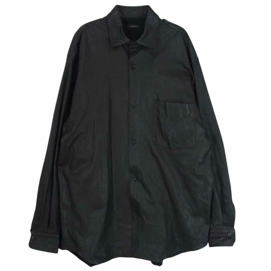 COMOLI コモリ 長袖 20AW S03-01015 LEATHER SHIRT ディアスキン レザー シャツ ブラック系 2