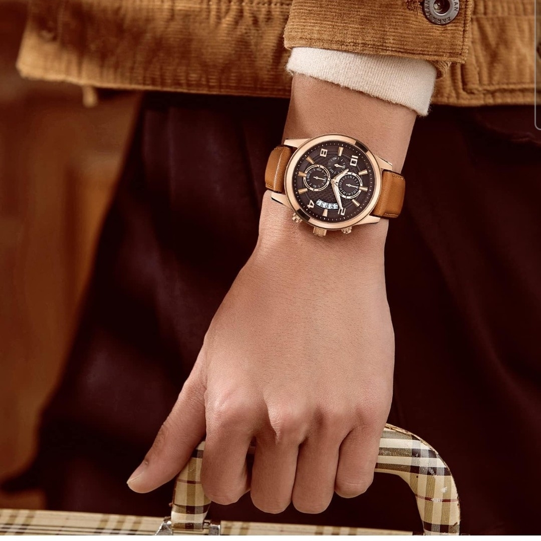 [BINLUN] 革時計ベルト 21mmレザー 腕時計バンド 内側シリコン製 通 メンズの時計(レザーベルト)の商品写真