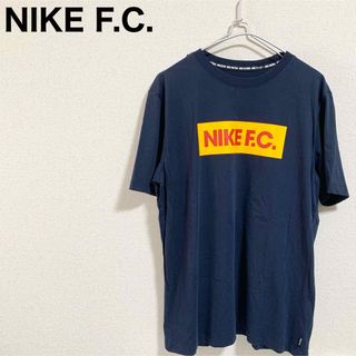 ナイキ(NIKE)の★未使用★NIKE FC Tシャツ メンズXL 紺 黄色 ロゴ ビッグロゴ(Tシャツ/カットソー(半袖/袖なし))