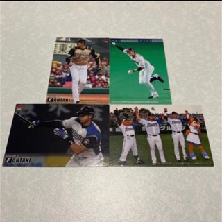 ホッカイドウニホンハムファイターズ(北海道日本ハムファイターズ)のプロ野球チップス 大谷翔平 日本ハム レギュラーカード4枚セット(シングルカード)