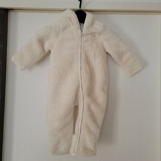 ベビーギャップ(babyGAP)のbabyGAP　フリースロンパース　ジャンプスーツ　60cm　3～6ヶ月　白(カバーオール)