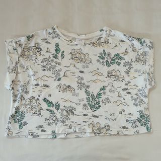 ザラキッズ(ZARA KIDS)のZARA　街並み　クロップ丈Tシャツ(Tシャツ/カットソー)