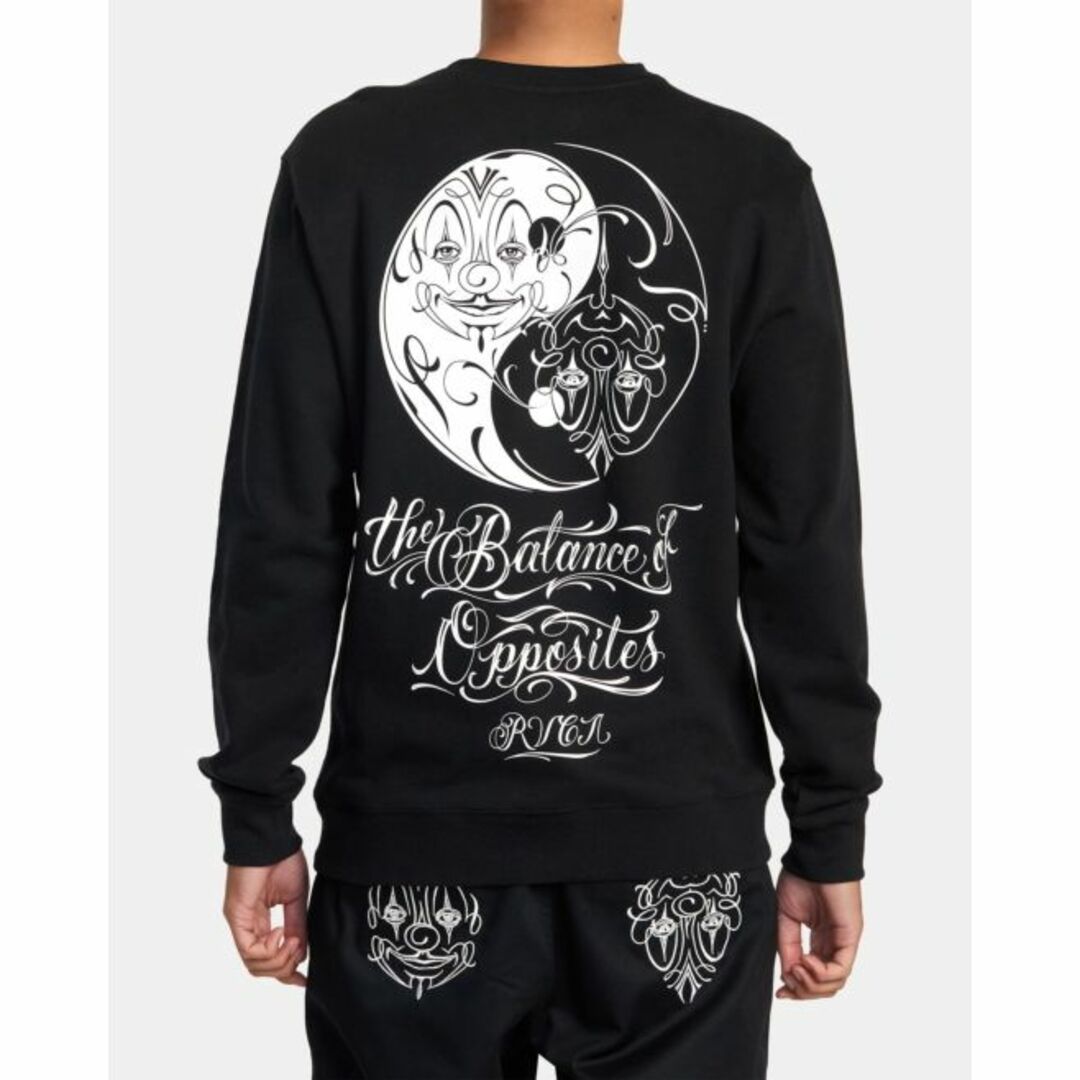 ステルス値上げ MR CARTOON RVCA CREWNECK SWEATSHIRT BLK スウェット
