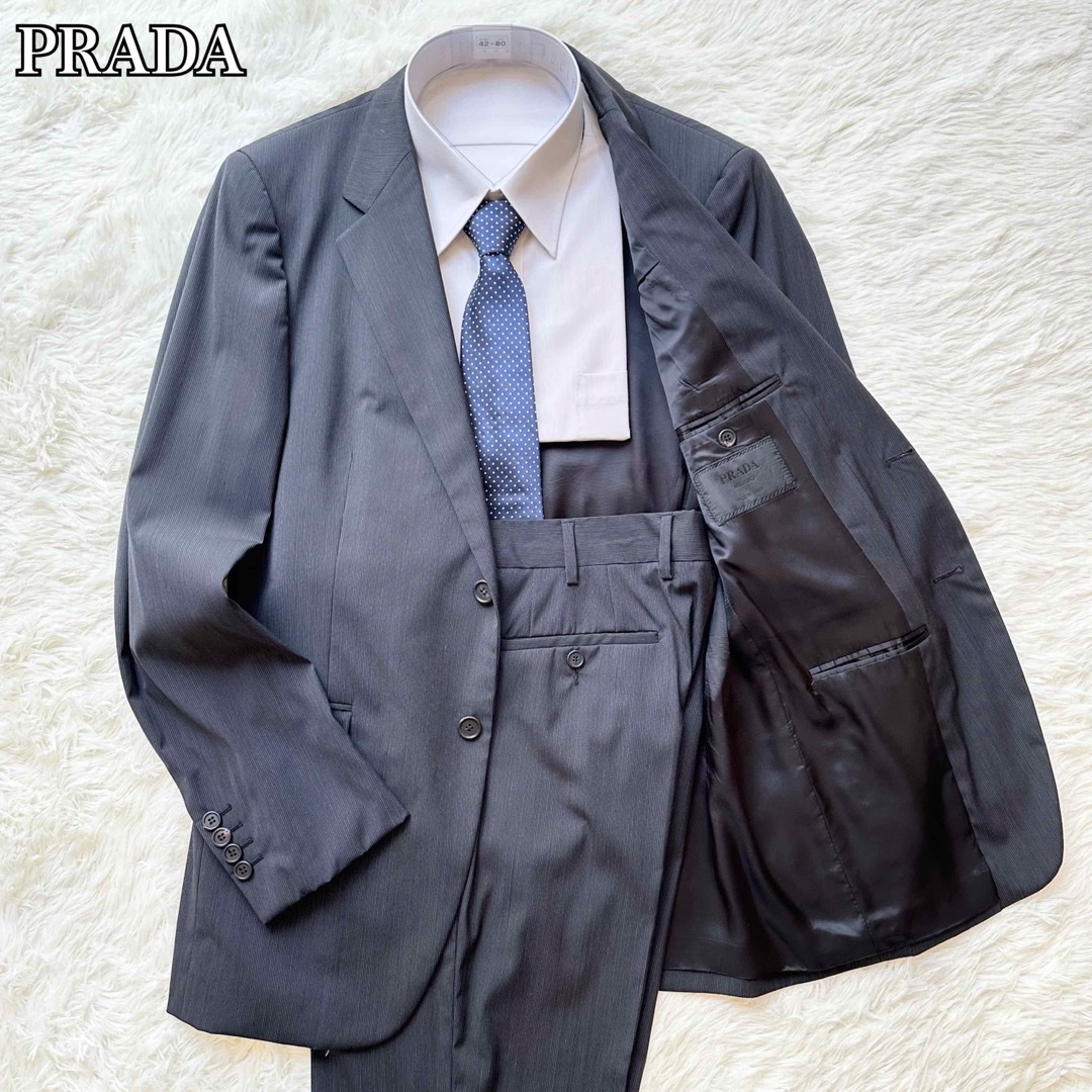 PRADA セットアップスーツ ビジネススーツ イタリア製 グレー 50R