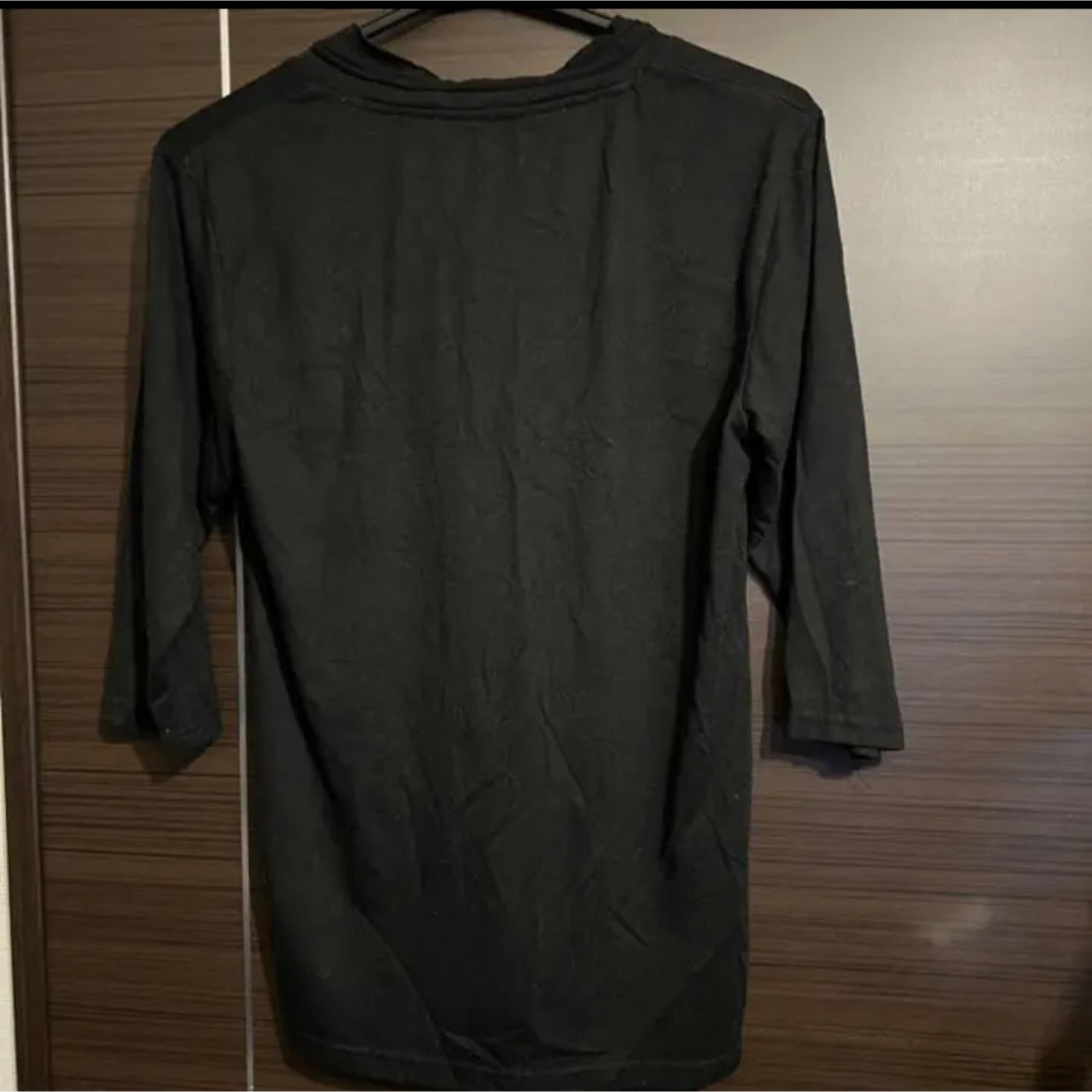 5分袖 黒tシャツ メンズのトップス(Tシャツ/カットソー(半袖/袖なし))の商品写真