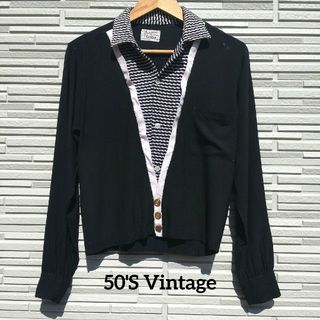 テンダーロイン(TENDERLOIN)の【50'S Vintage・CAMPUS】BLACK RAYON JACKET(シャツ/ブラウス(長袖/七分))