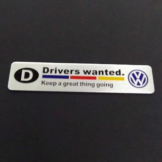 フォルクスワーゲン(Volkswagen)のフォルクスワーゲン　 Drivers wanted.　 アルミニムステッカー　　(車外アクセサリ)