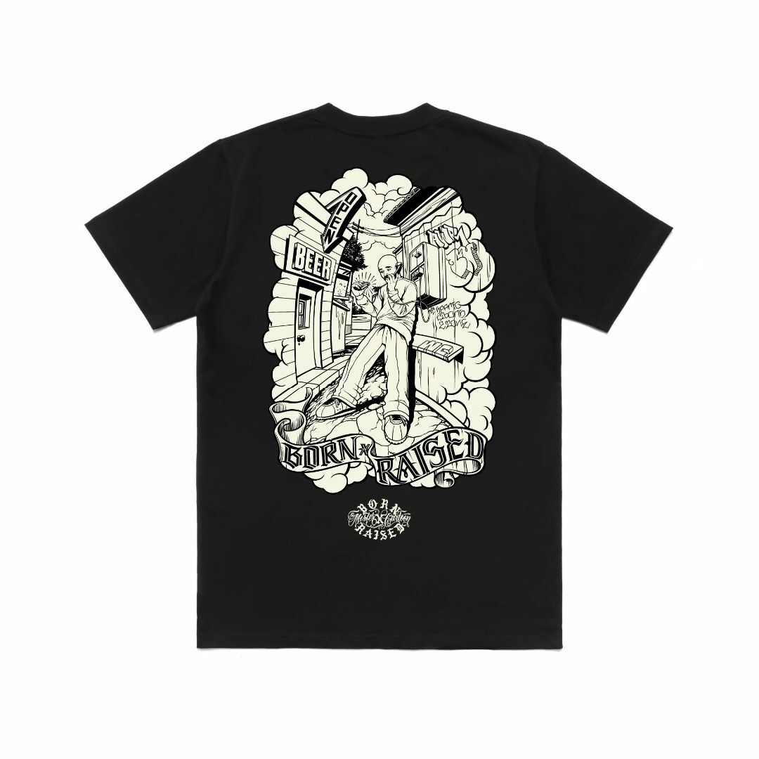 Mr Cartoon BORN RAISED LIQUOR TEE BLACK - Tシャツ/カットソー(半袖 ...