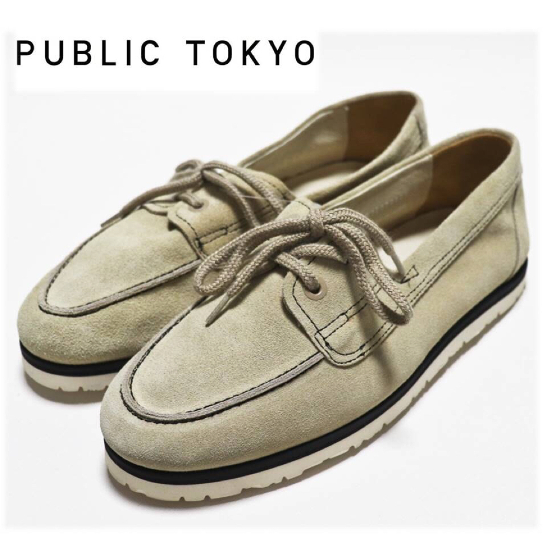 《PUBLIC TOKYO》新品訳有 レザーデッキシューズ 2(26.5cm)