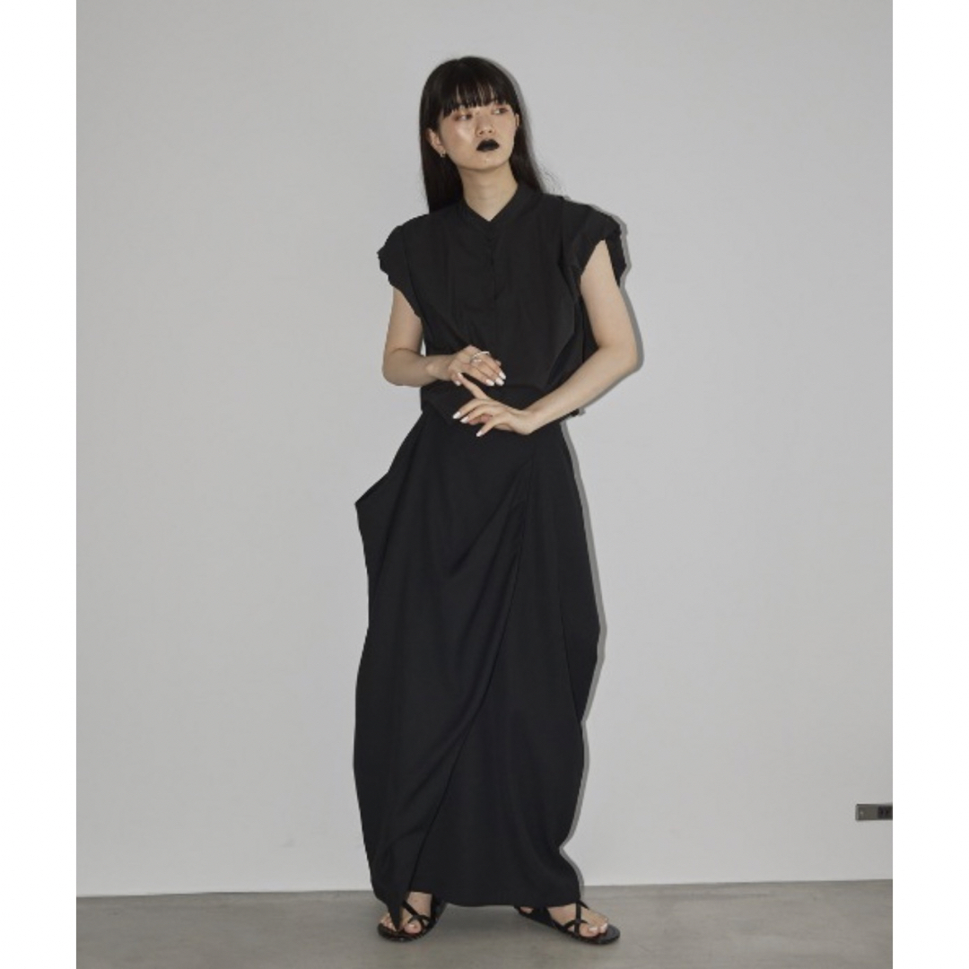 TODAYFUL(トゥデイフル)のtodayful / Drape Satin Skirt ブラックM レディースのスカート(ロングスカート)の商品写真