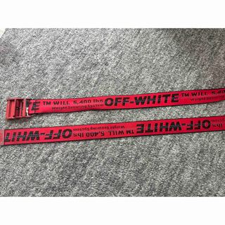 OFF WHITE ロングベルト 赤 REDの通販|ラクマ