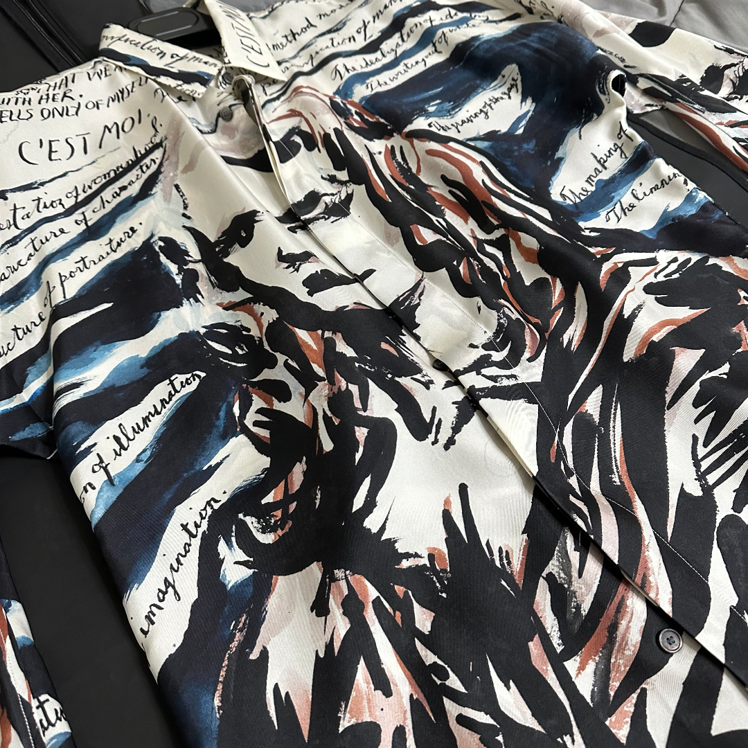 DIOR 19AW RAYMOND PETTIBON SILK SHIRT