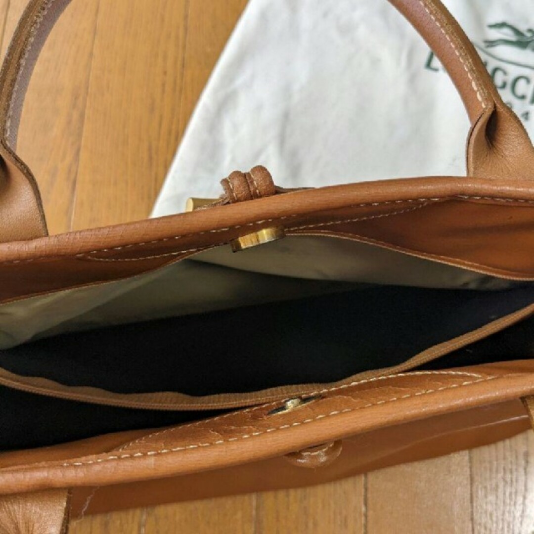 LONGCHAMP☆レザートートバッグ ロゾ キャメル美品 ロンシャン
