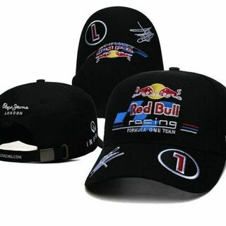 レッドブル(Red Bull)のRed Bull レッドブル キャップ 帽子 レーシングキャップ 刺繍 7黒(キャップ)