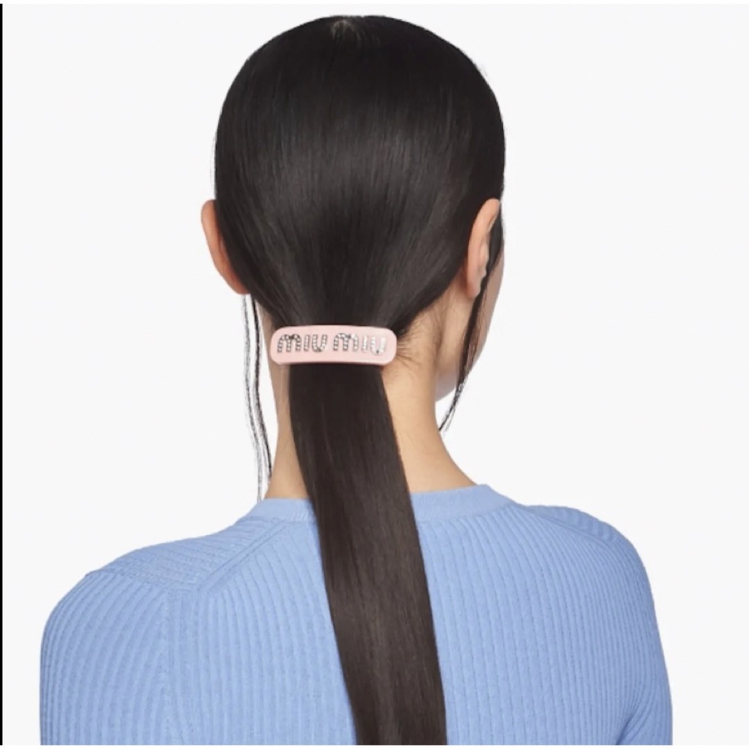 極美品✨MIUMIU バレッタ プレックス メタル ヘアクリップ ロゴ 正規品 7