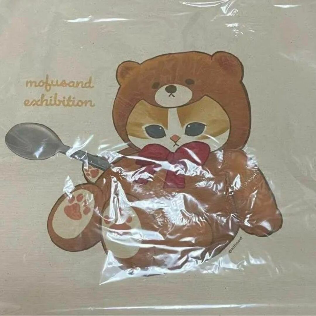 新品★モフサンド　mofusand展　大きめ トートバッグ　テディベアにゃん 3