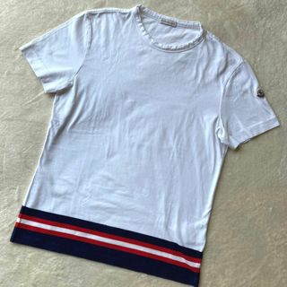 モンクレール(MONCLER)の1093 MONCLER モンクレール Tシャツ コットン 白 トリコロール(Tシャツ/カットソー(半袖/袖なし))