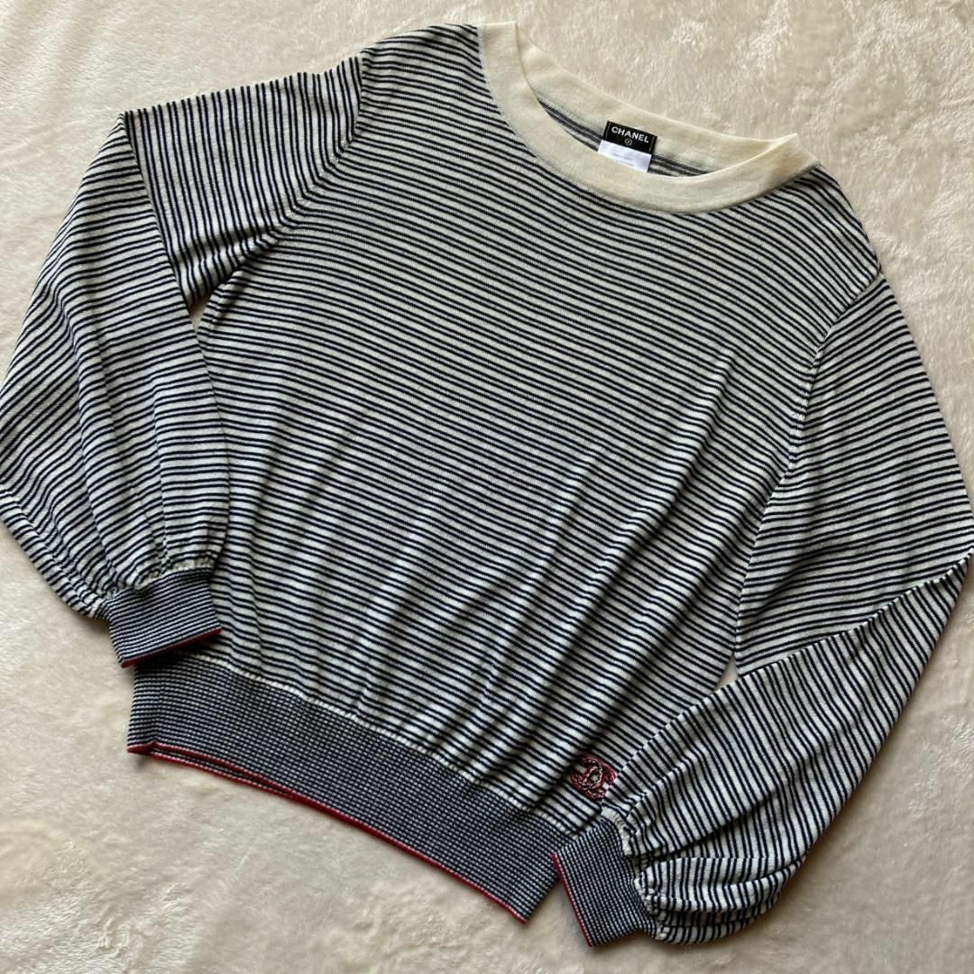 1050 美品 CHANEL シャネル ココマーク ウール カシミヤ ニット-