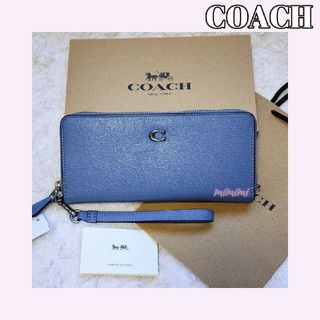 コーチ(COACH)のフォロー割♡COACH*新品*長財布*くすみブルーが可愛い*お洒落な財布(財布)