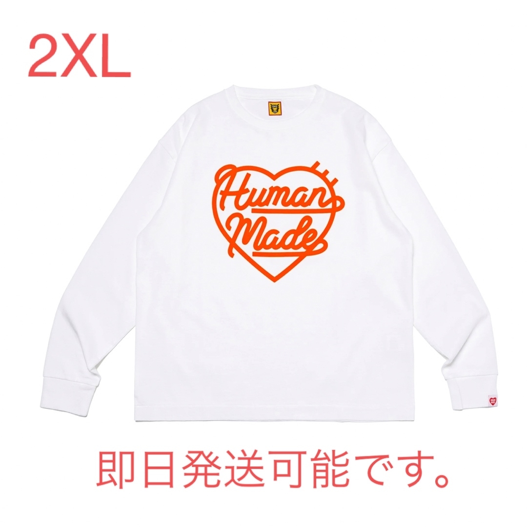 サイズM HUMAN MADE Heart L/S T-Shirt White - Tシャツ/カットソー(七