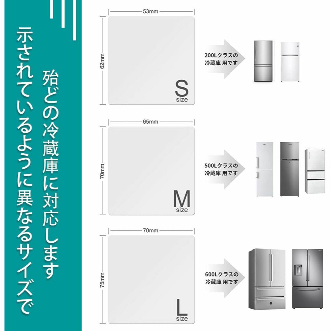 【色: 透明】AeiLa ポリ塩化ビニル 冷蔵庫 マット キズ防止 凹み防止 床 5