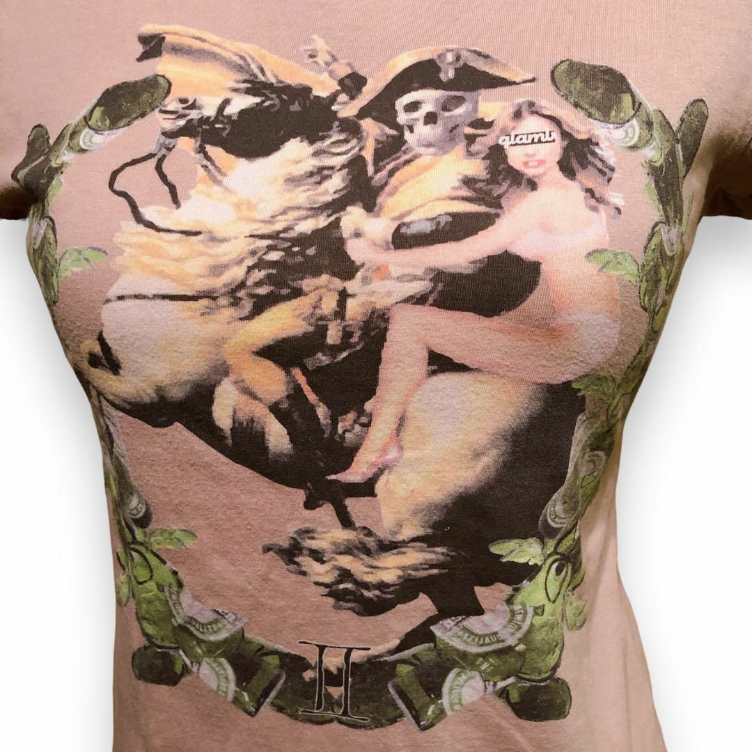 glamb(グラム)のglamb グラム ナポレオン プリント バッグ刺繍 Tシャツ ドクロ レディースのトップス(Tシャツ(半袖/袖なし))の商品写真