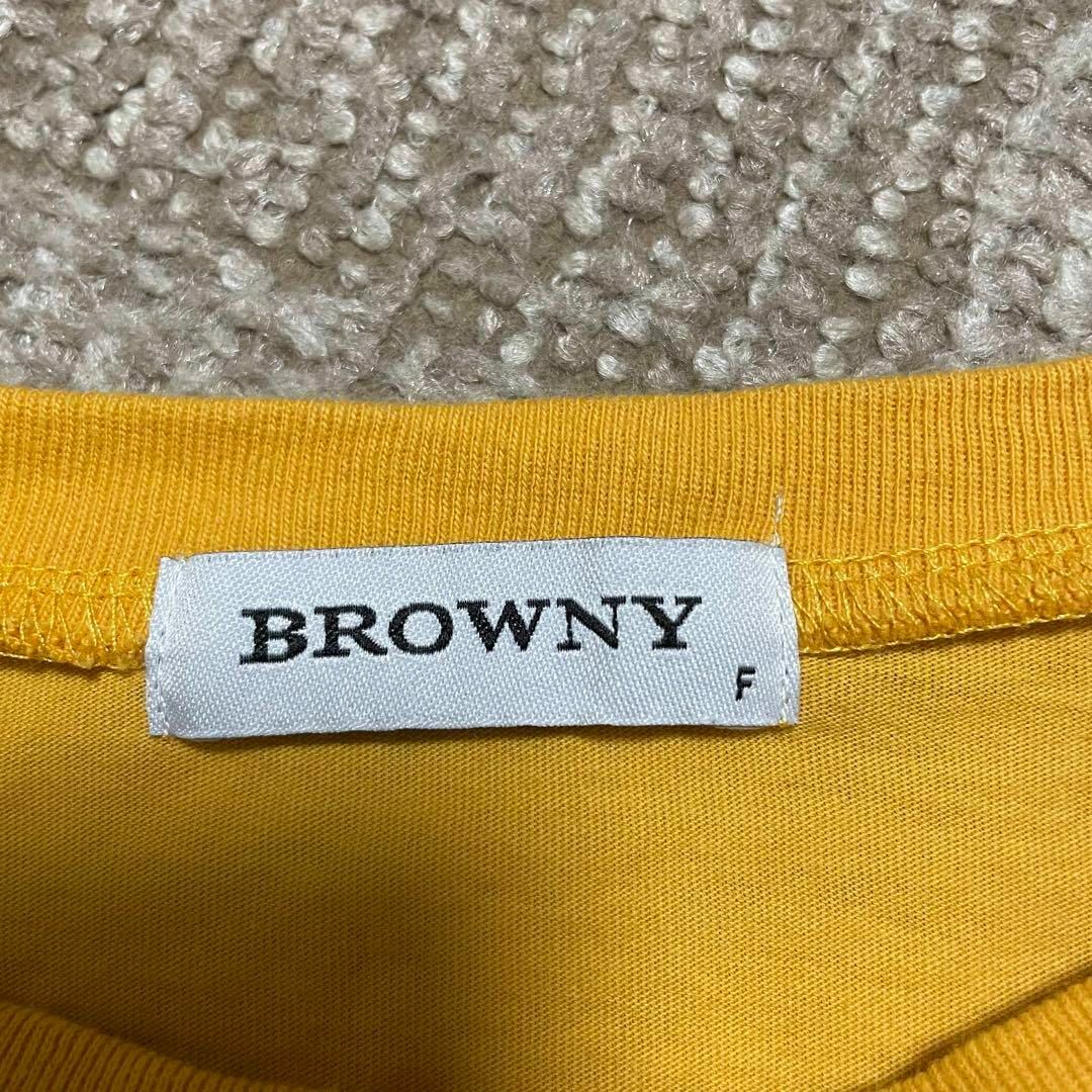 BROWNY(ブラウニー)のj141 BROWNY カットソー やまぶき色 シンプル フリー レディースのトップス(カットソー(半袖/袖なし))の商品写真