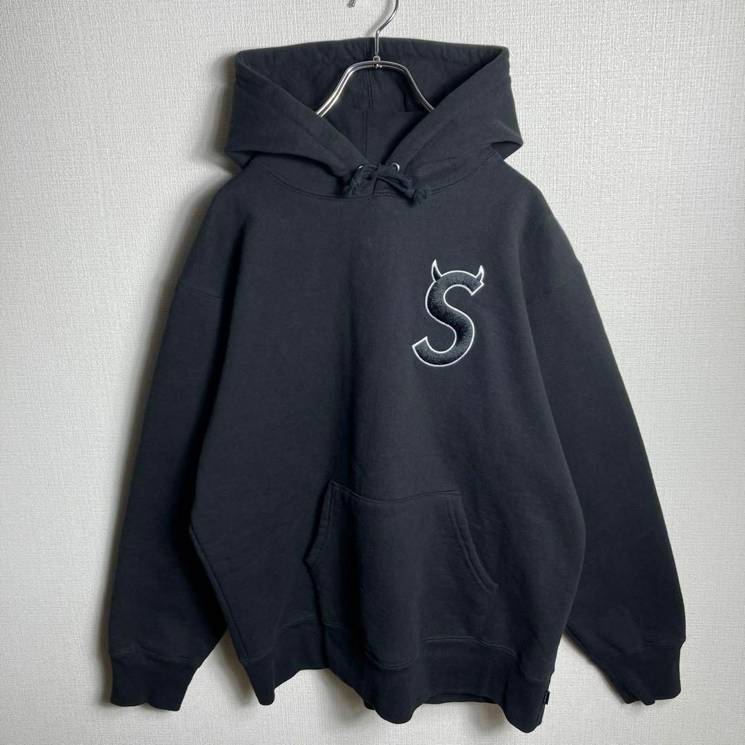 美品 Supreme S Logo Hooded Sweatshirt 黒　XL