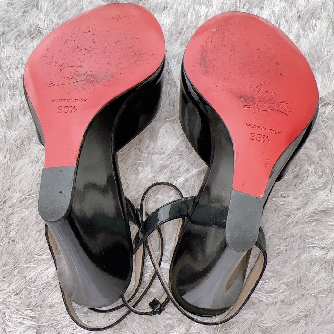 Christian Louboutin(クリスチャンルブタン)のルブタン　厚底　ウェッジ　ハイヒール　ストラップ　サンダル　パンプス　美品 レディースの靴/シューズ(サンダル)の商品写真