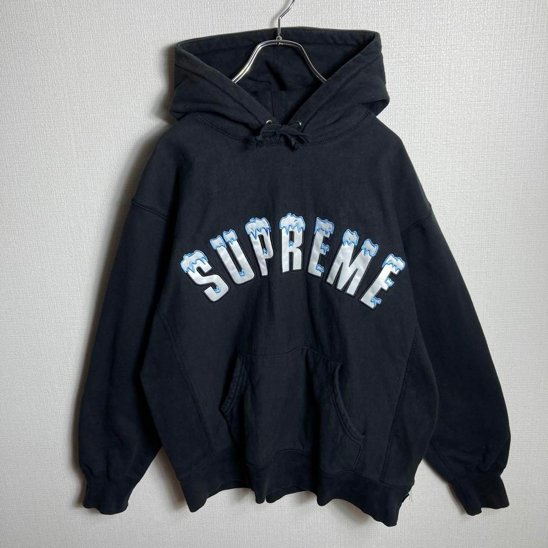 Supreme - 【人気ブラック】シュプリーム 刺繍アーチロゴ ビッグロゴ