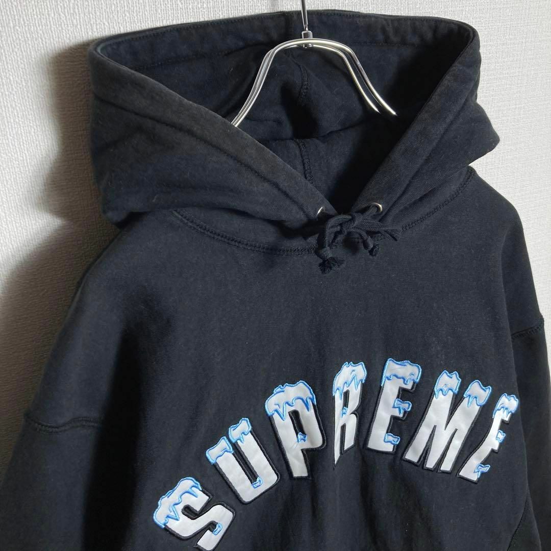 Supreme - 【人気ブラック】シュプリーム 刺繍アーチロゴ ビッグロゴ