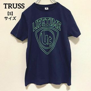 K464 TRUSS トラス 半袖 プリント Tシャツ ネイビー S 綿100%(Tシャツ(半袖/袖なし))