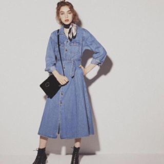 マウジー(moussy)のmoussy ロングデニム ワンピース(ロングワンピース/マキシワンピース)