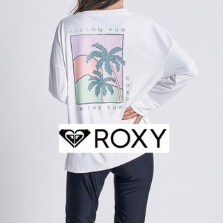 ロキシー(Roxy)のロキシー長袖　ラッシュガード　ホワイト　L(マリン/スイミング)