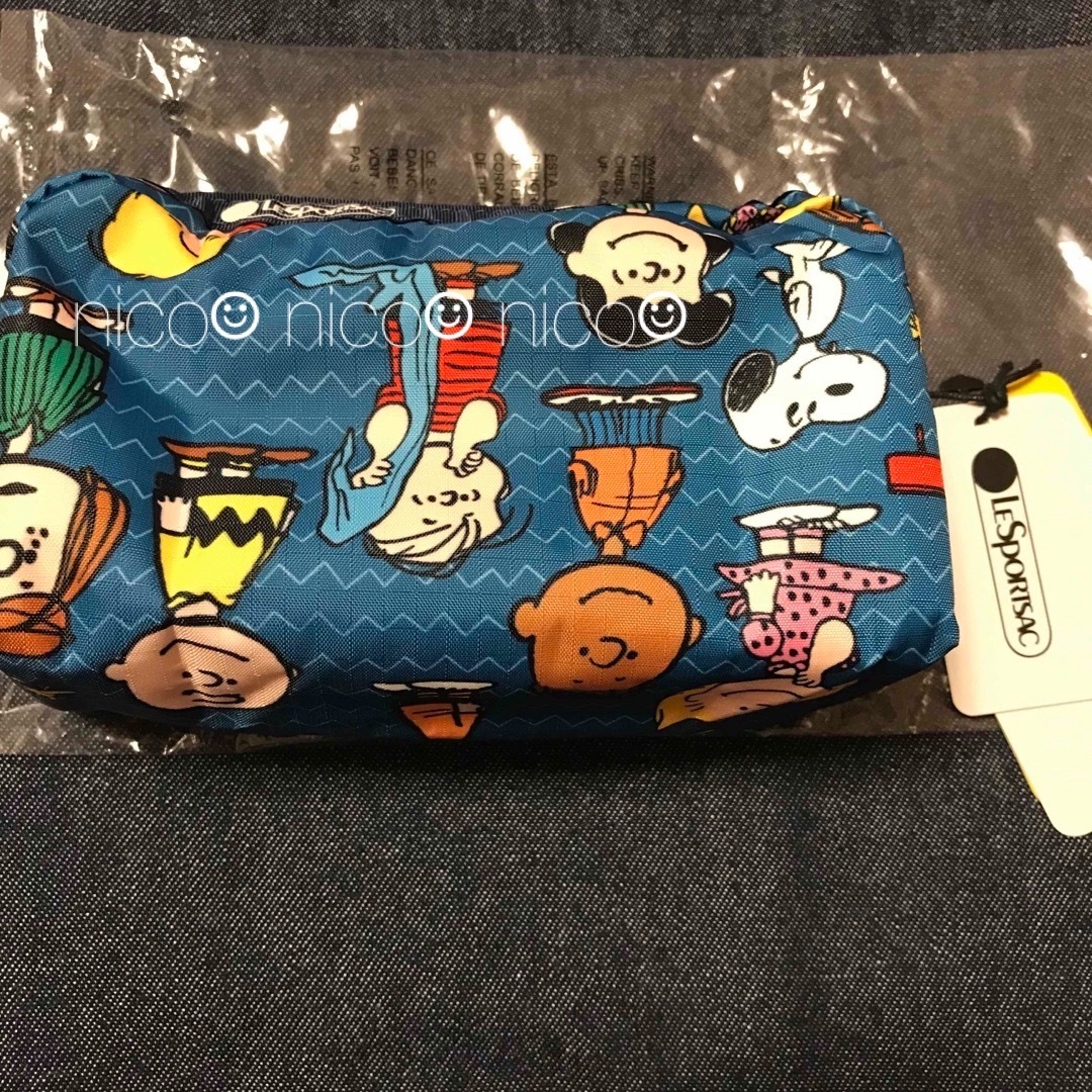 LeSportsac(レスポートサック)のスヌーピー レスポートサック レスポ レクタンコスメポーチ ピーナッツギャング エンタメ/ホビーのおもちゃ/ぬいぐるみ(キャラクターグッズ)の商品写真