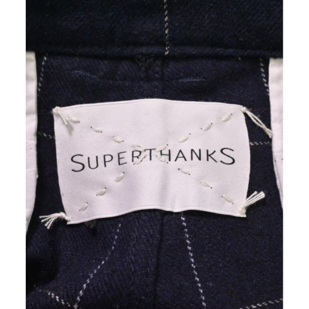 SUPERTHANKS(スーパーサンクス)のSUPERTHANKS スーパーサンクス スラックス M 紺x白(チェック) 【古着】【中古】 メンズのパンツ(スラックス)の商品写真