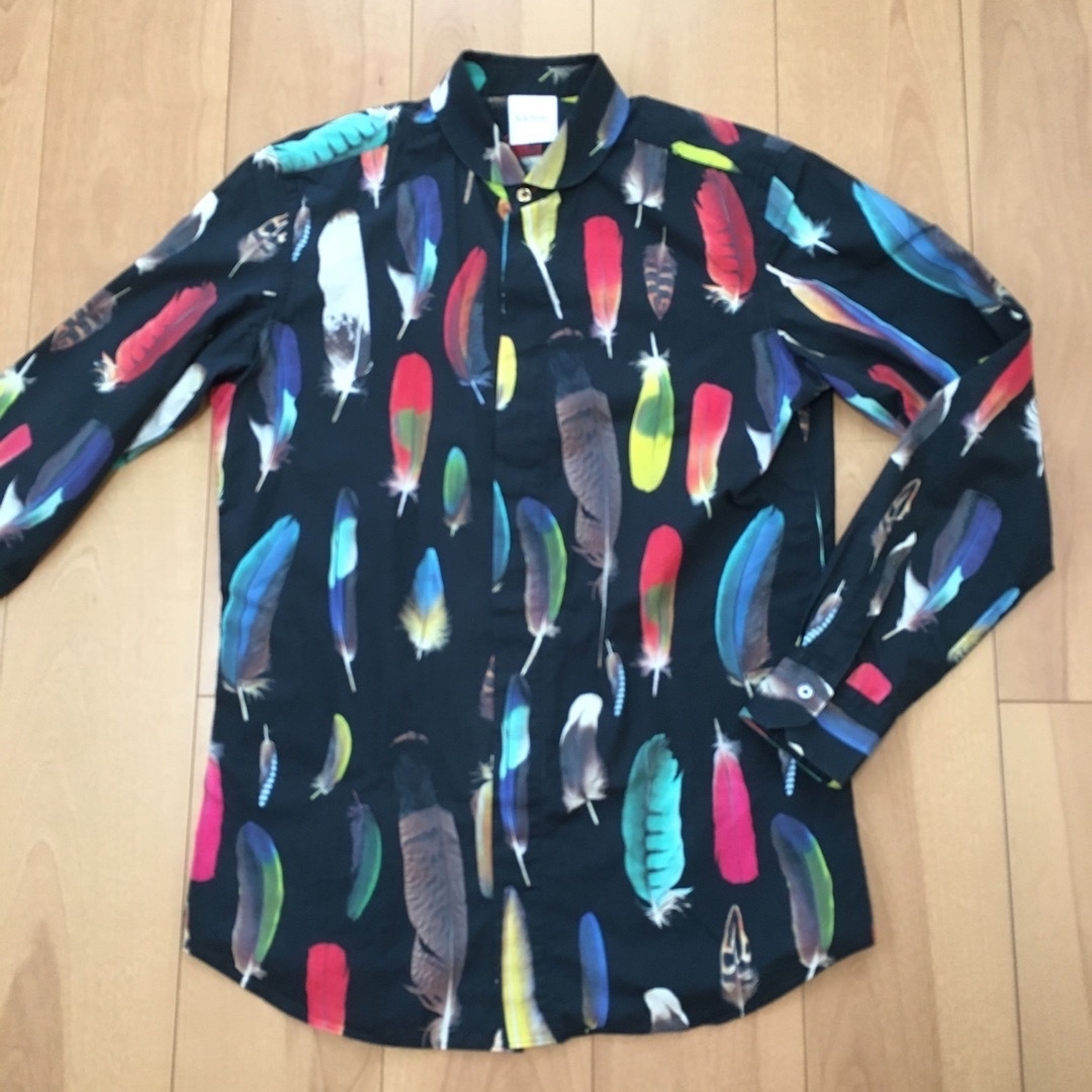 【人気】paul smith フェザー シャツ M 羽根 メンズ ポールスミス