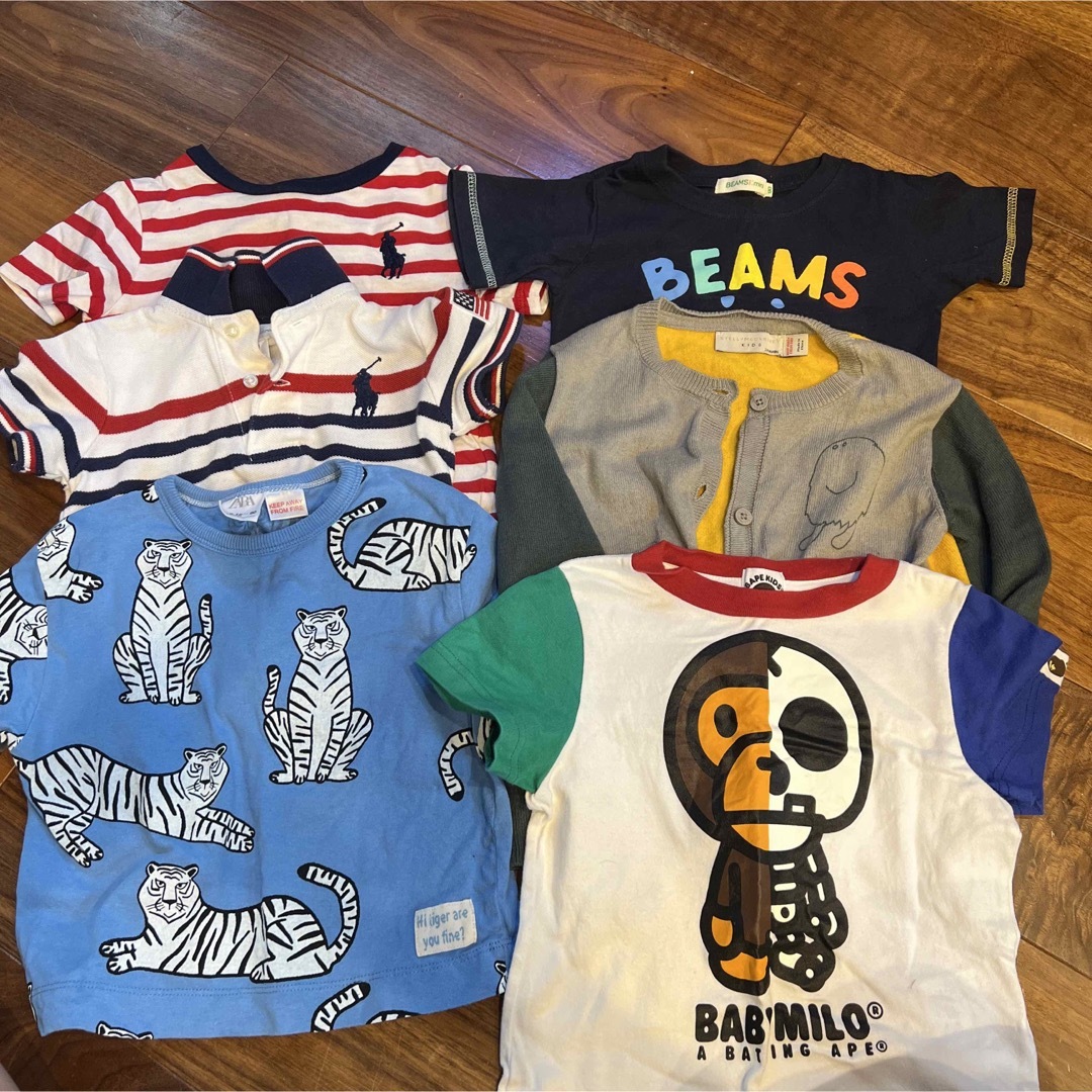 キッズ/ベビー/マタニティラルフローレン、BEAMS、ステラ、BAPE、ZARA子供服6枚セット