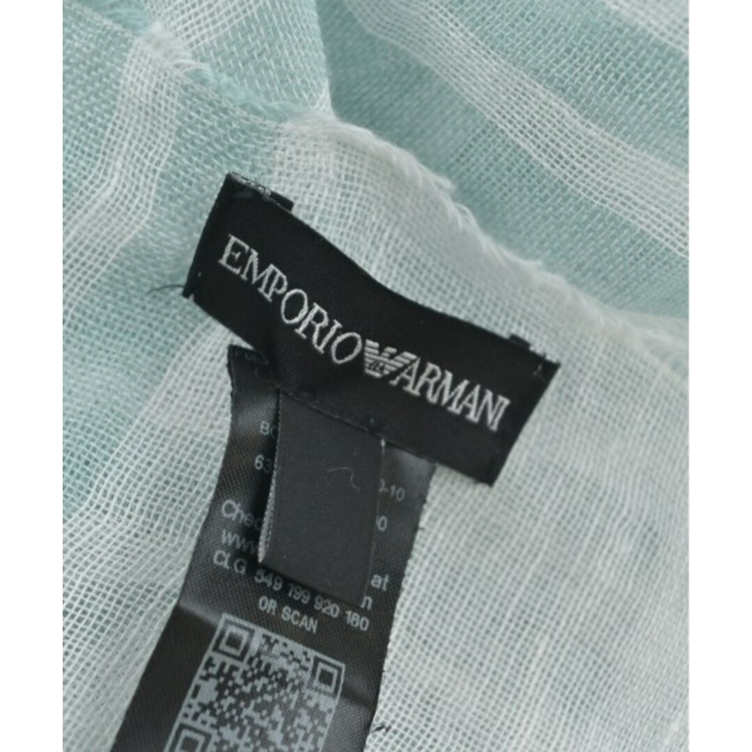 Emporio Armani(エンポリオアルマーニ)のEMPORIO ARMANI ストール - 水色系x白(ボーダー) 【古着】【中古】 レディースのファッション小物(ストール/パシュミナ)の商品写真