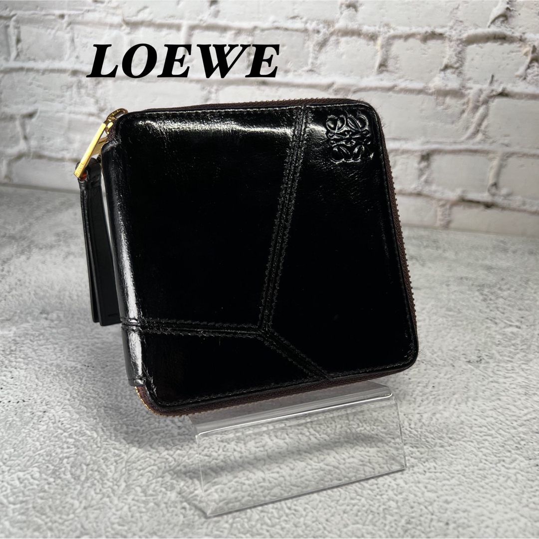 ロエベ LOEWE パズル 財布 折り財布 ラウンドジップ ブラック 黒約25cm仕様