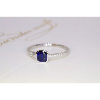 天然 ロイヤルブルーサファイア ダイヤ リング1.12ct k18 f