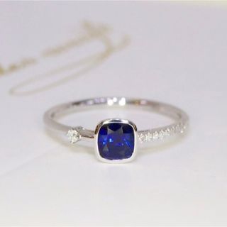 天然 ロイヤルブルーサファイア ダイヤ リング1.12ct k18 f