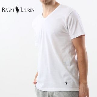 ポロラルフローレン(POLO RALPH LAUREN)の最値!新品!ポロ・ラルフローレン Vネック Tシャツ ホワイト/白 Sサイズ (Tシャツ/カットソー(半袖/袖なし))