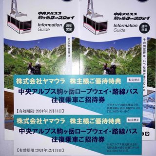 中央アルプス駒ヶ岳ロープウェイ、路線バス往復乗車ご招待券(その他)