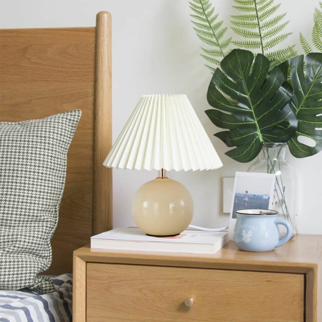 ❤大特価❤テーブルランプ プリーツ傘型 キノコ ベッドサイドランプ 寝室 書斎