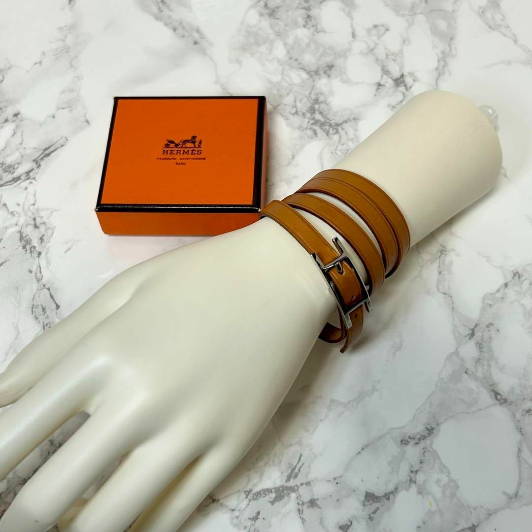 極美品】HERMES エルメス 4連 アピ レザー チョーカー ブレスレット-