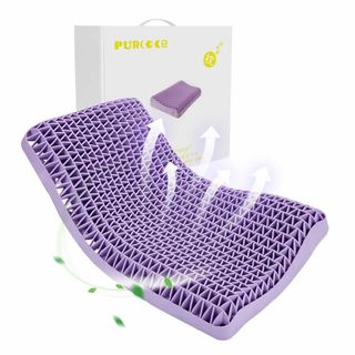 【色: パープル】快眠 安眠枕 ゲル枕 無重力まくら 高反発 柔らか 人間工学 (枕)